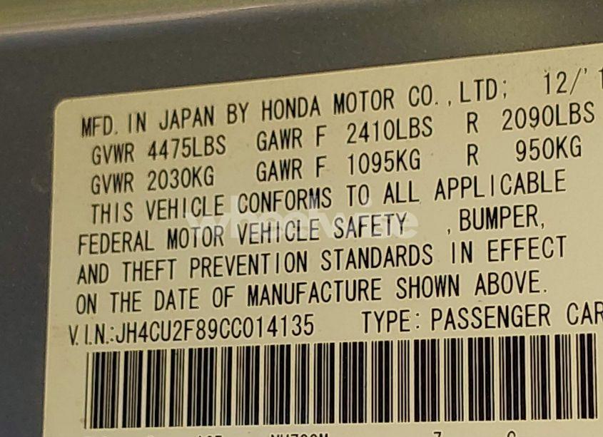 Photo 9 of 2012 Acura Tsx 2.4 (VIN JH4CU2F89CC014135)