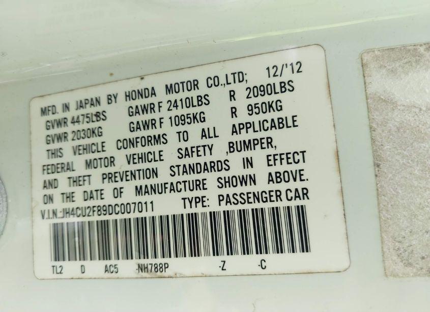 Photo 9 of 2013 Acura Tsx 2.4 (VIN JH4CU2F89DC007011)