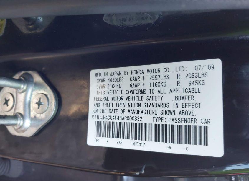 Photo 9 of 2010 Acura Tsx 3.5 (VIN JH4CU4F48AC000832)