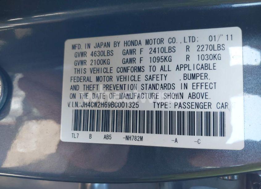 Photo 9 of 2011 Acura Tsx 2.4 (VIN JH4CW2H69BC001325)