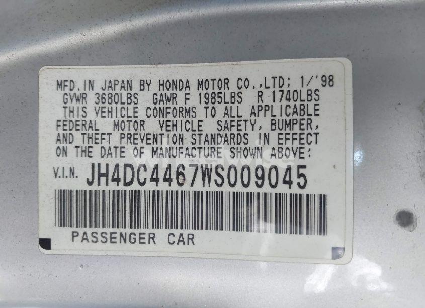 Photo 9 of 1998 Acura Integra GS (VIN JH4DC4467WS009045)
