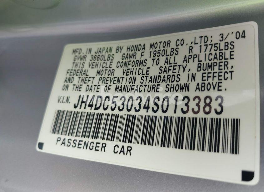 Photo 9 of 2004 Acura Rsx TYPE S (VIN JH4DC53034S013383)