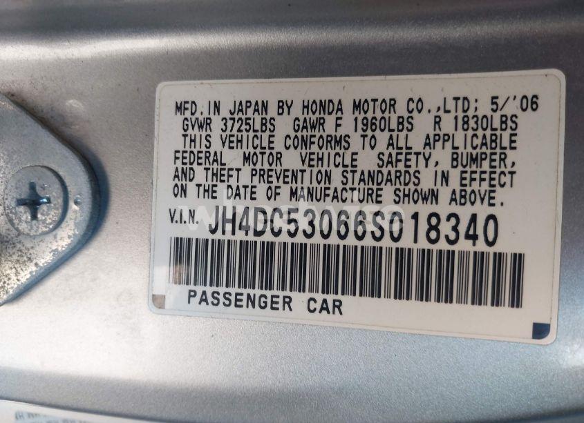 Photo 9 of 2006 Acura Rsx TYPE S (VIN JH4DC53066S018340)