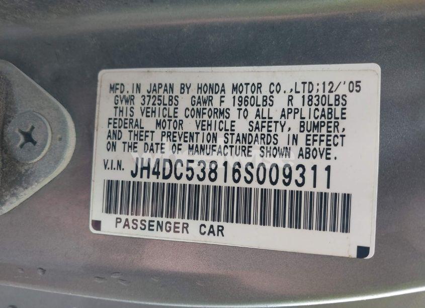 Photo 9 of 2006 Acura Rsx N/A (VIN JH4DC53816S009311)