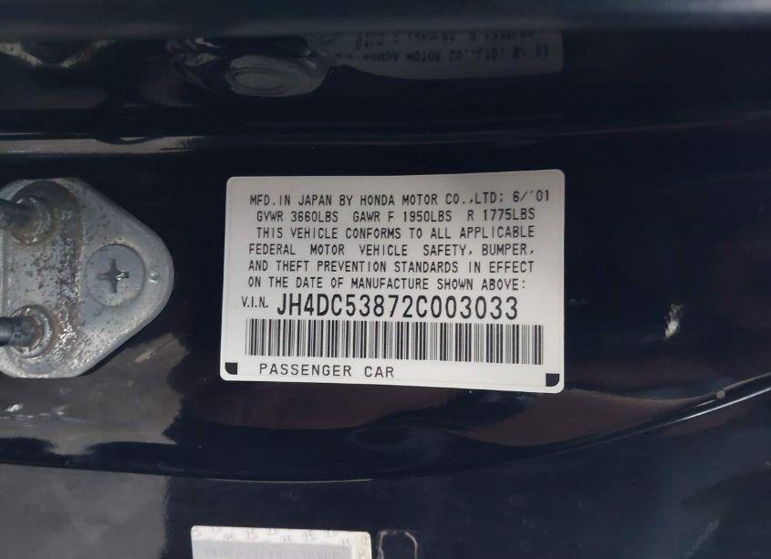 Photo 9 of 2002 Acura Rsx N/A (VIN JH4DC53872C003033)