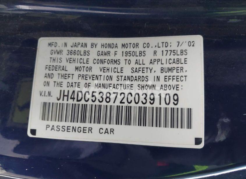 Photo 9 of 2002 Acura Rsx N/A (VIN JH4DC53872C039109)