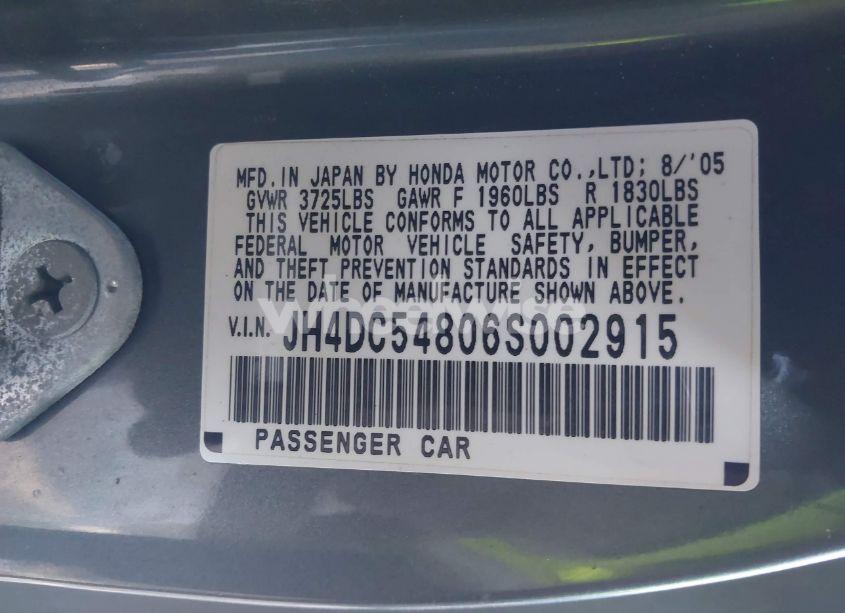 Photo 9 of 2006 Acura Rsx N/A (VIN JH4DC54806S002915)