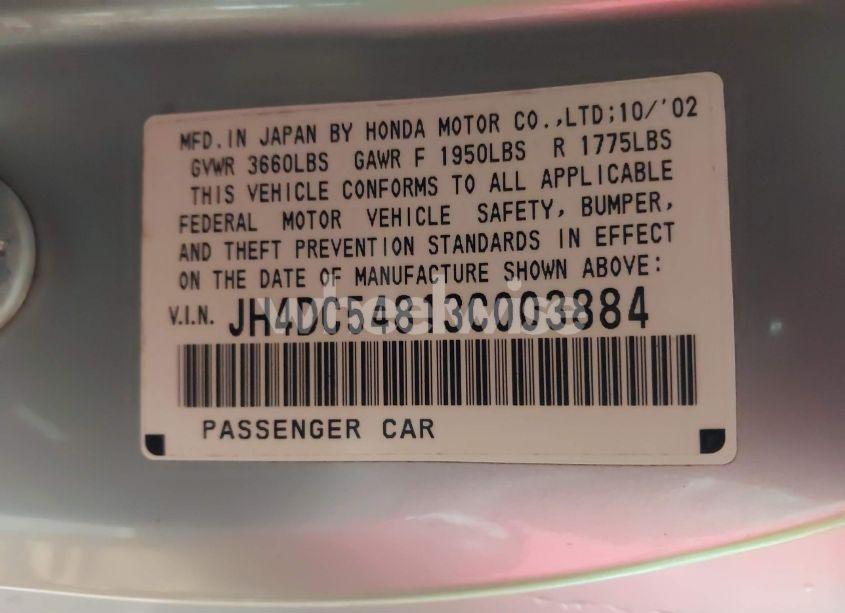 Photo 9 of 2003 Acura Rsx N/A (VIN JH4DC54813C003884)