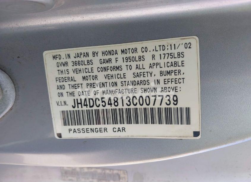 Photo 9 of 2003 Acura Rsx N/A (VIN JH4DC54813C007739)