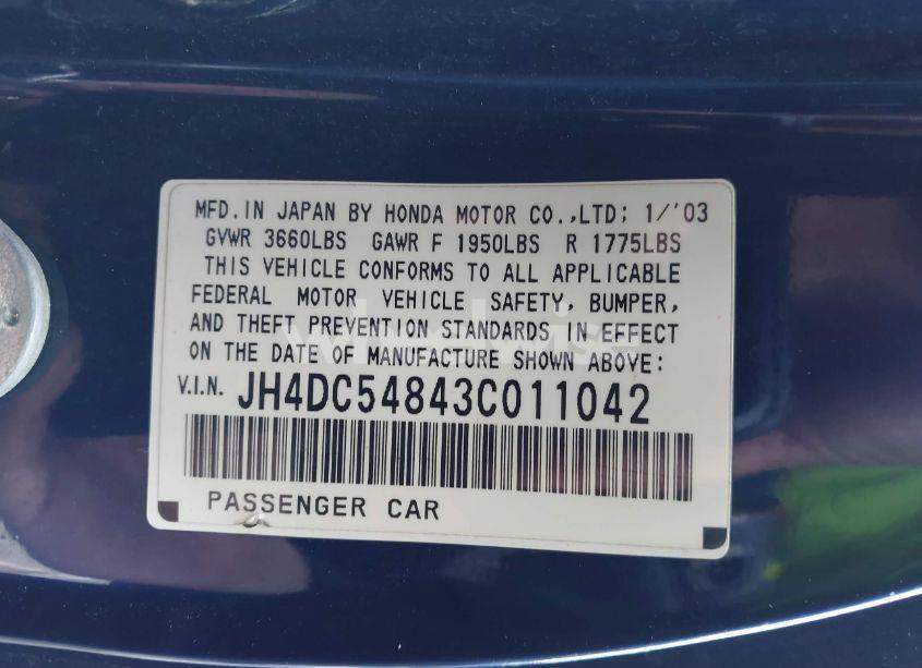 Photo 9 of 2003 Acura Rsx N/A (VIN JH4DC54843C011042)