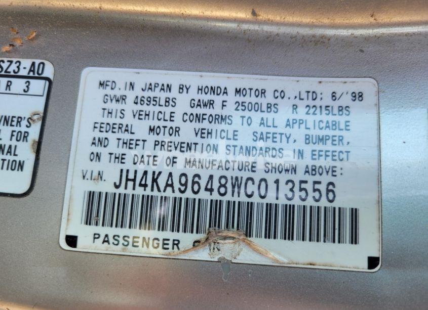 Photo 9 of 1998 Acura 3.5rl (VIN JH4KA9648WC013556)