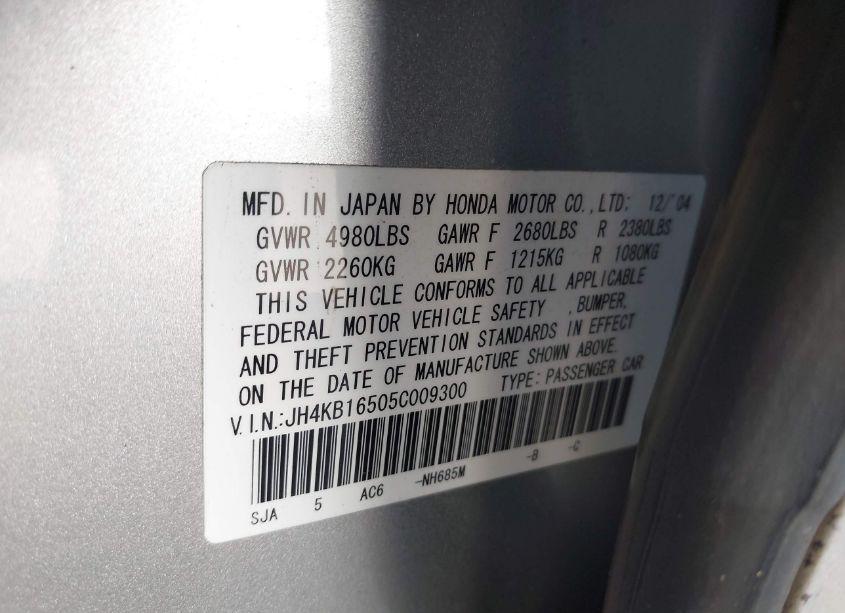 Photo 9 of 2005 Acura Rl 3.5 (VIN JH4KB16505C009300)