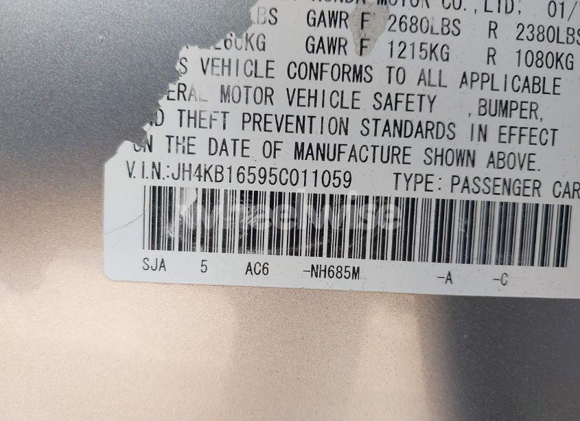 Photo 9 of 2005 Acura Rl 3.5 (VIN JH4KB16595C011059)