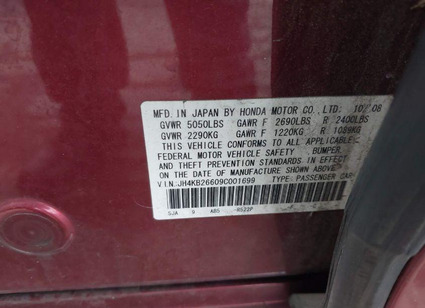 Photo 9 of 2009 Acura Rl 3.7 (VIN JH4KB26609C001699)