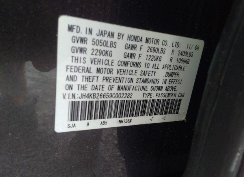 Photo 9 of 2009 Acura Rl 3.7 (VIN JH4KB26659C002282)