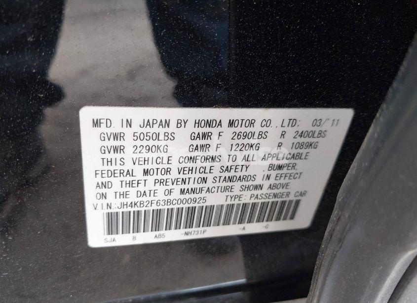 Photo 9 of 2011 Acura Rl 3.7 (VIN JH4KB2F63BC000925)