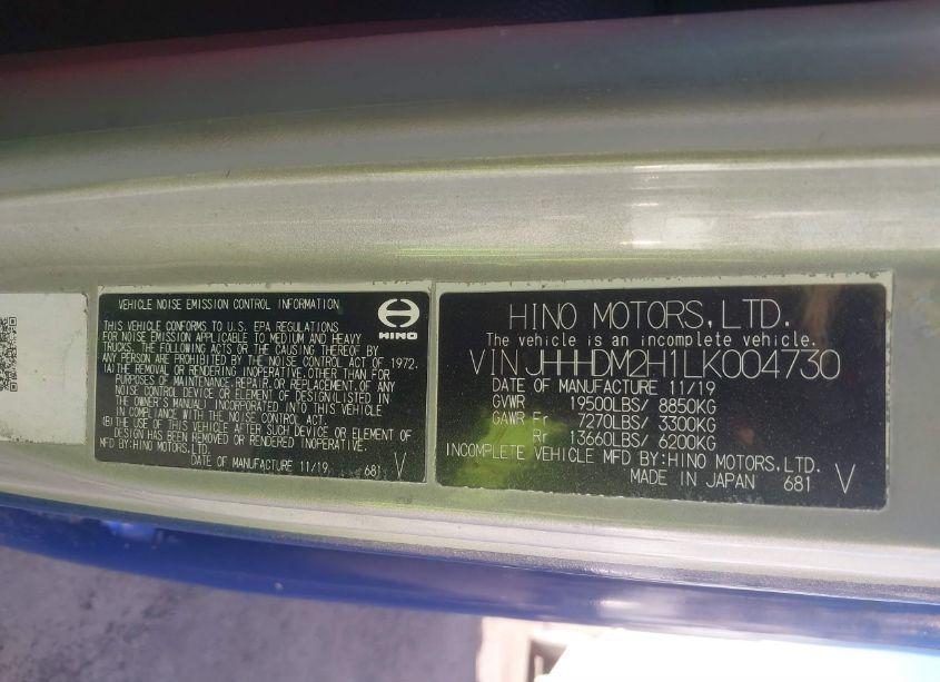 Photo 8 of 2020 Hino Xjc710/xfc710 (VIN JHHHDM2H1LK004730)