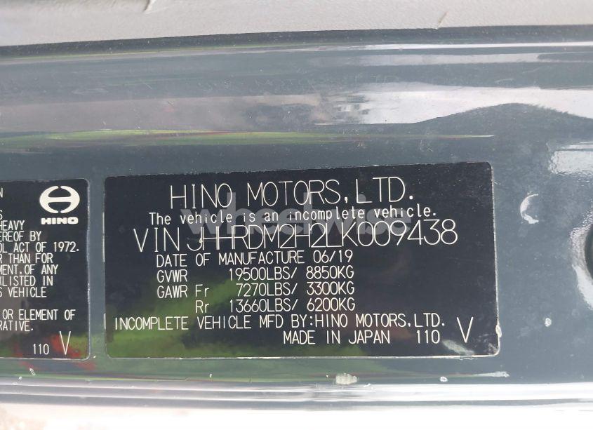 Photo 8 of 2020 Hino Xjc720/xfc720 (VIN JHHRDM2H2LK009438)