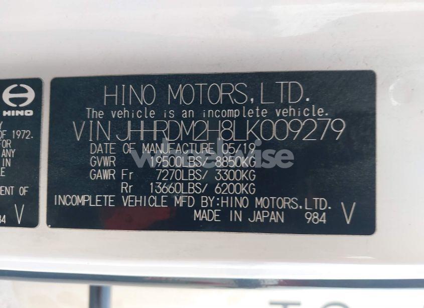 Photo 8 of 2020 Hino Xjc720/xfc720 (VIN JHHRDM2H8LK009279)