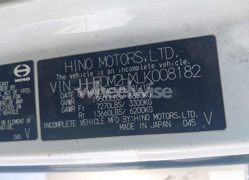 Photo 8 of 2020 Hino Xjc720/xfc720 (VIN JHHRDM2HXLK008182)