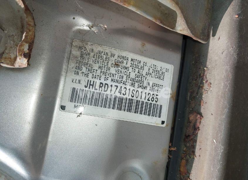 Photo 9 of 2001 Honda Cr-v LX (VIN JHLRD17431S011285)