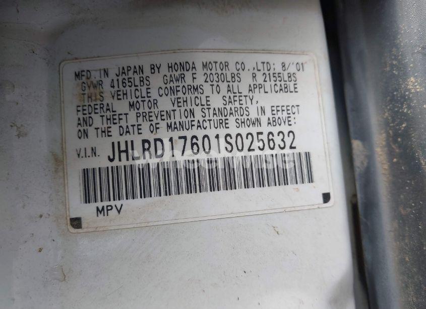 Photo 9 of 2001 Honda Cr-v EX (VIN JHLRD17601S025632)