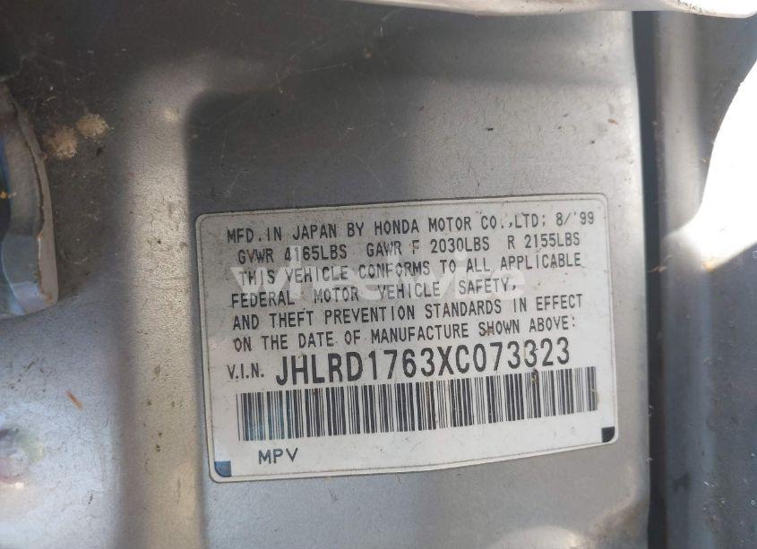 Photo 9 of 1999 Honda Cr-v EX (VIN JHLRD1763XC073323)