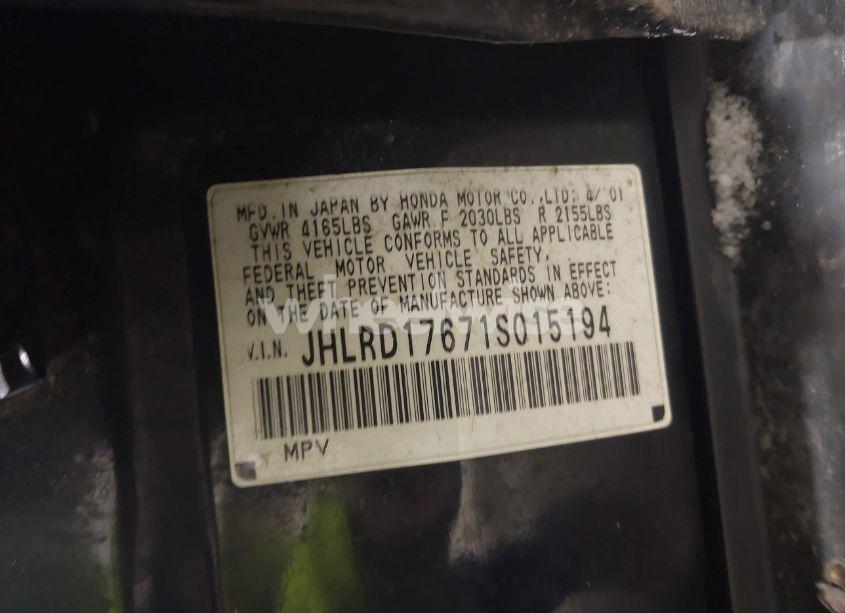 Photo 9 of 2001 Honda Cr-v EX (VIN JHLRD17671S015194)