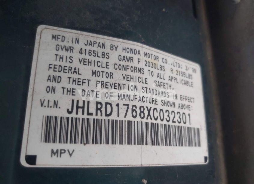 Photo 9 of 1999 Honda Cr-v EX (VIN JHLRD1768XC032301)