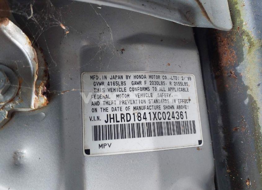 Photo 9 of 1999 Honda Cr-v LX (VIN JHLRD1841XC024361)