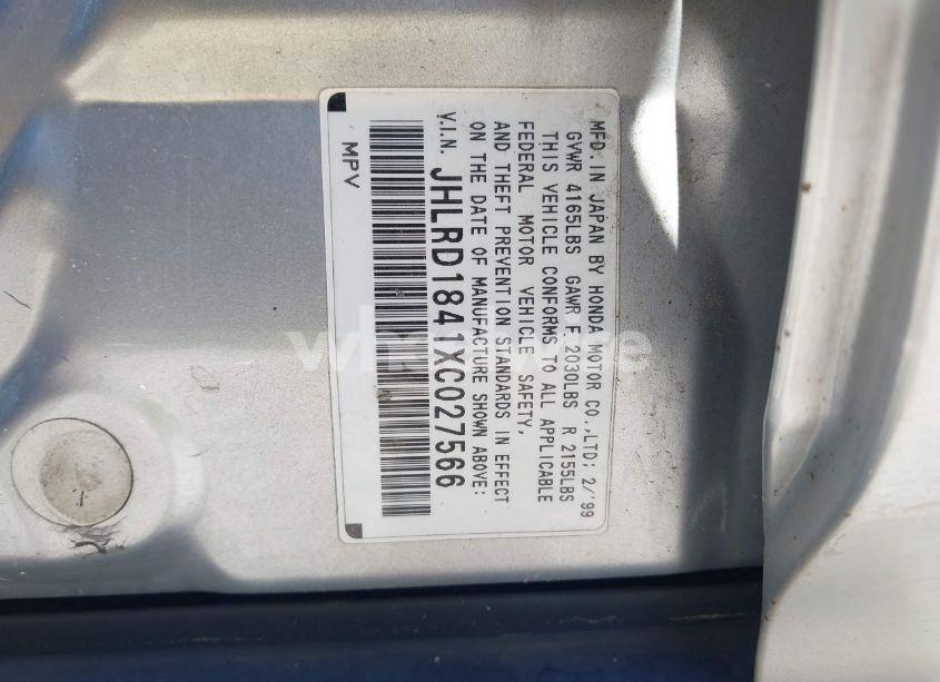 Photo 9 of 1999 Honda Cr-v LX (VIN JHLRD1841XC027566)