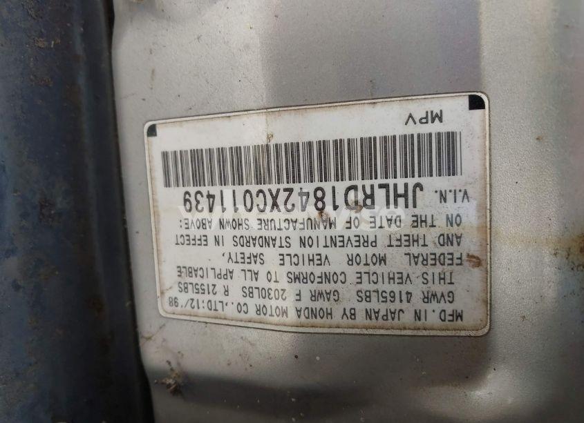 Photo 9 of 1999 Honda Cr-v LX (VIN JHLRD1842XC011439)