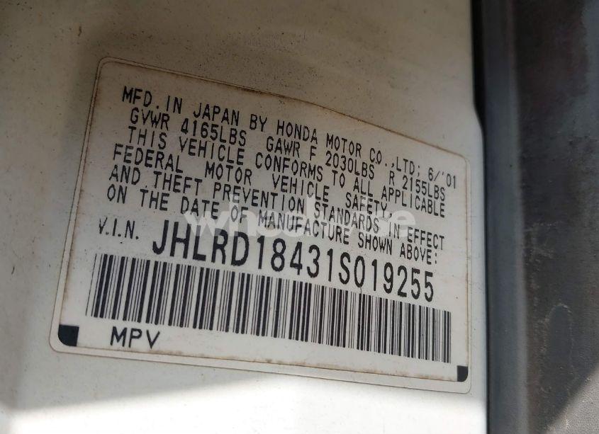 Photo 9 of 2001 Honda Cr-v LX (VIN JHLRD18431S019255)