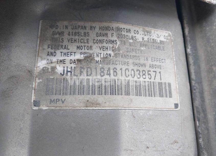 Photo 9 of 2001 Honda Cr-v LX (VIN JHLRD18461C038571)