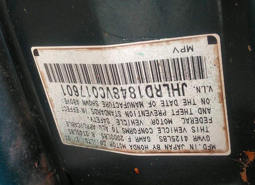 Photo 9 of 1997 Honda Cr-v (VIN JHLRD1848VC017601)