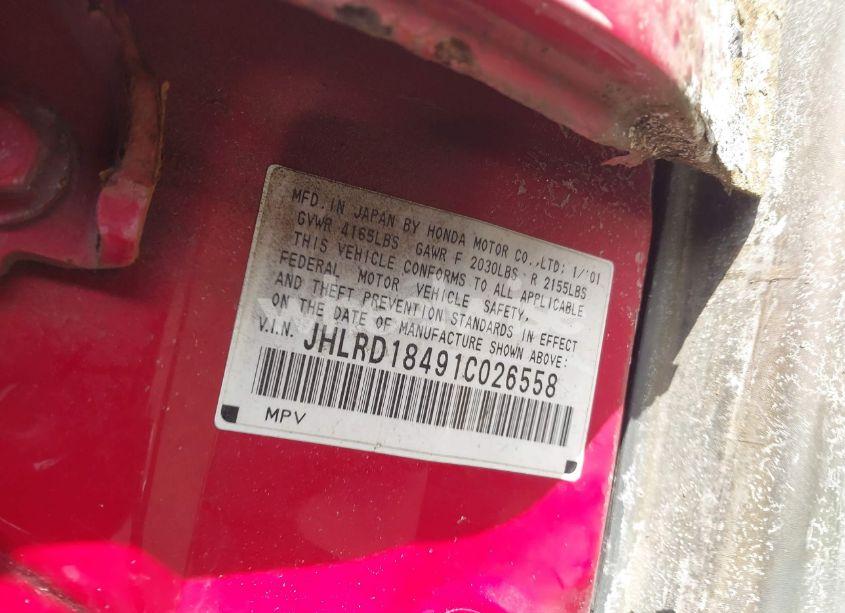 Photo 9 of 2001 Honda Cr-v LX (VIN JHLRD18491C026558)