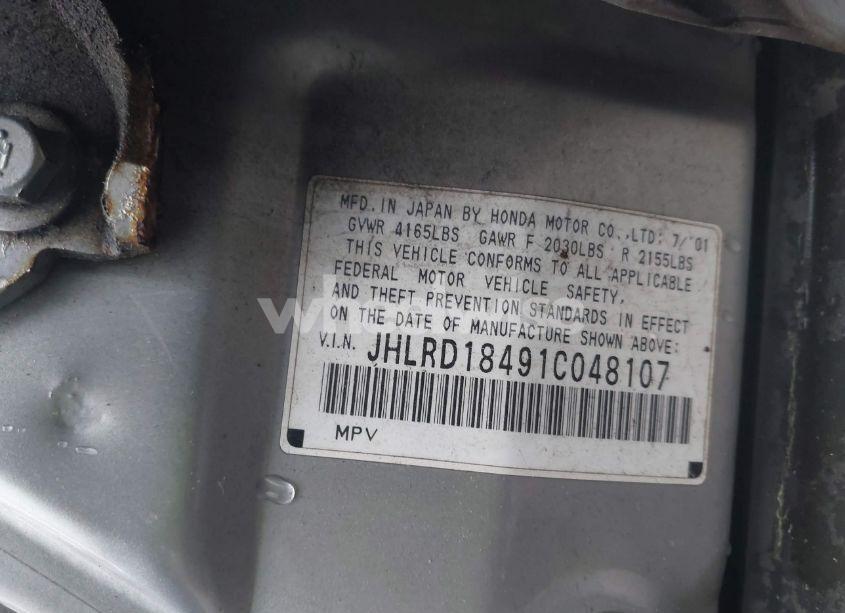 Photo 9 of 2001 Honda Cr-v LX (VIN JHLRD18491C048107)