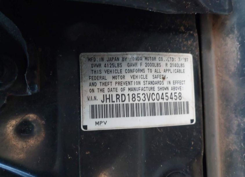 Photo 9 of 1997 Honda Cr-v (VIN JHLRD1853VC045458)