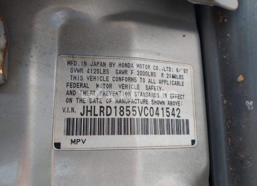 Photo 9 of 1997 Honda Cr-v (VIN JHLRD1855VC041542)