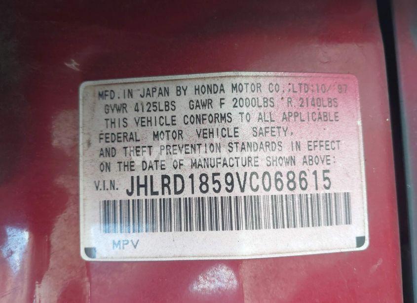 Photo 9 of 1997 Honda Cr-v (VIN JHLRD1859VC068615)