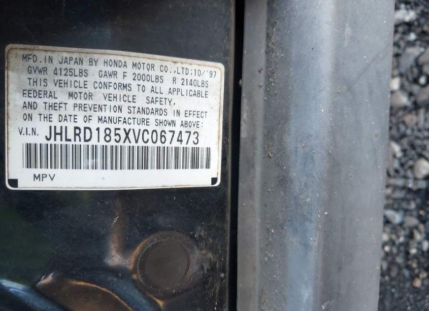 Photo 9 of 1997 Honda Cr-v (VIN JHLRD185XVC067473)