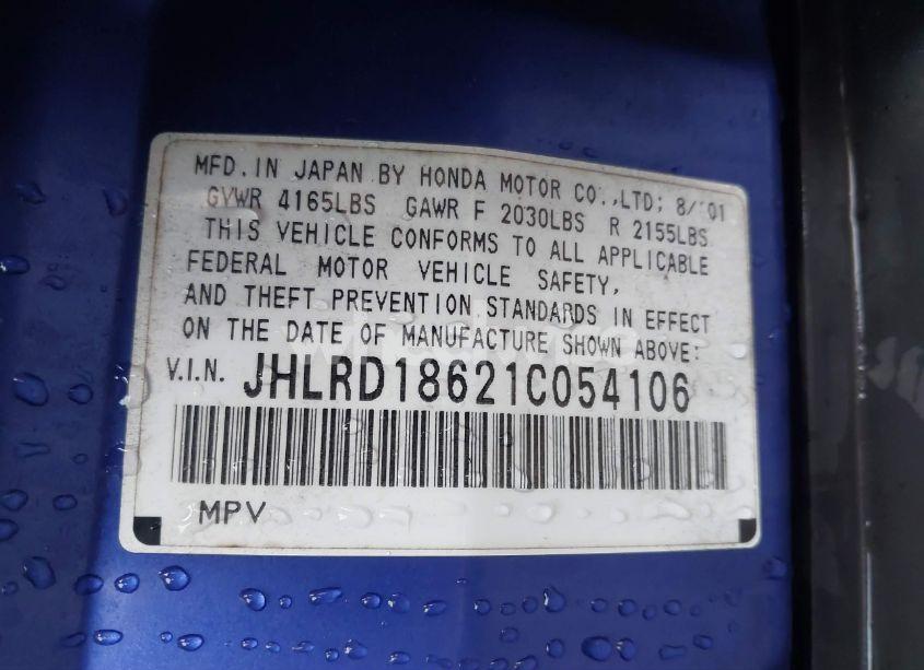 Photo 9 of 2001 Honda Cr-v EX (VIN JHLRD18621C054106)