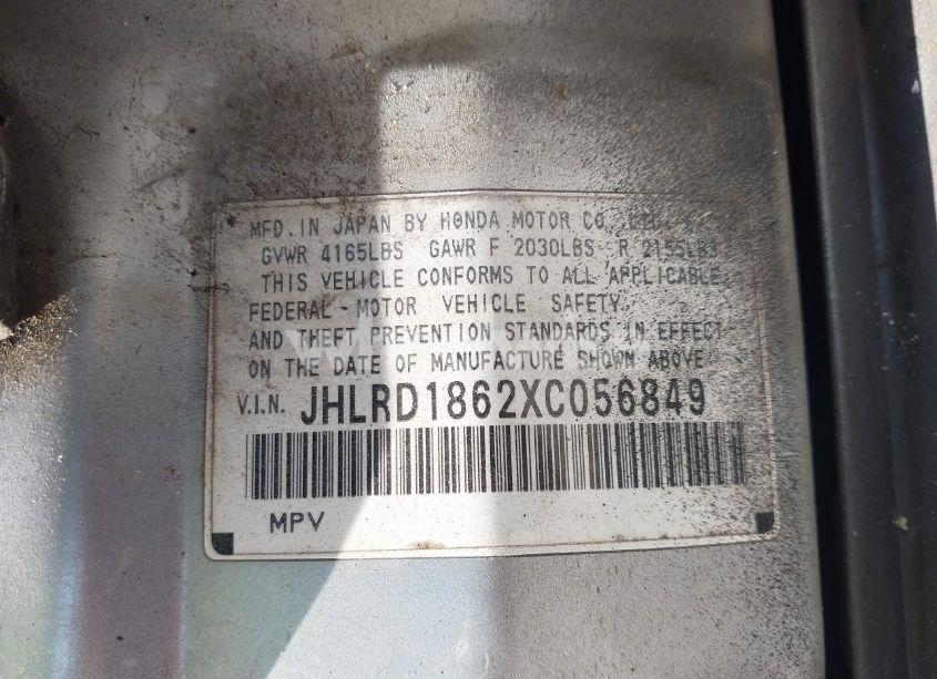 Photo 9 of 1999 Honda Cr-v EX (VIN JHLRD1862XC056849)