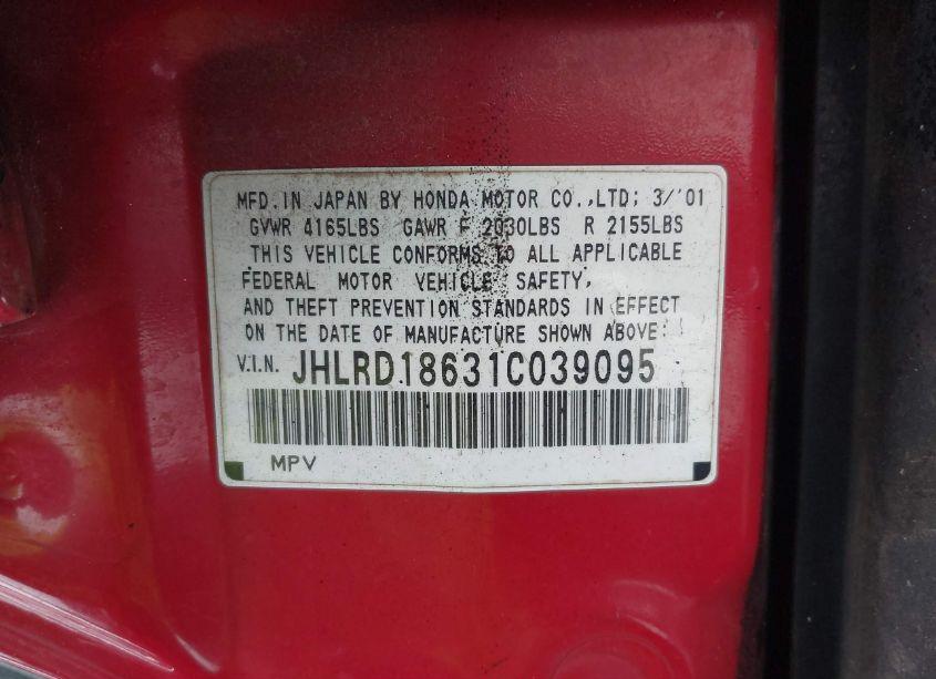 Photo 9 of 2001 Honda Cr-v EX (VIN JHLRD18631C039095)
