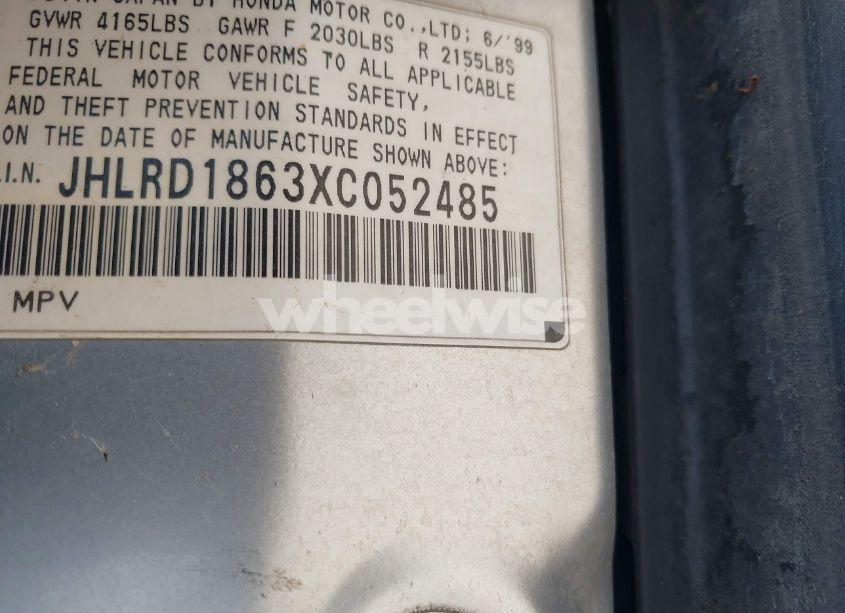 Photo 9 of 1999 Honda Cr-v EX (VIN JHLRD1863XC052485)