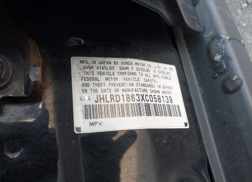 Photo 9 of 1999 Honda Cr-v EX (VIN JHLRD1863XC058139)