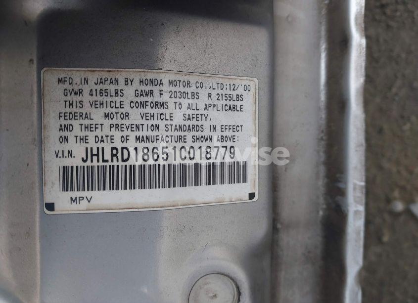 Photo 9 of 2001 Honda Cr-v EX (VIN JHLRD18651C018779)