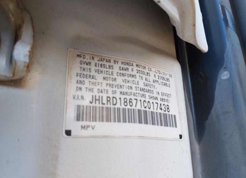 Photo 9 of 2001 Honda Cr-v EX (VIN JHLRD18671C017438)