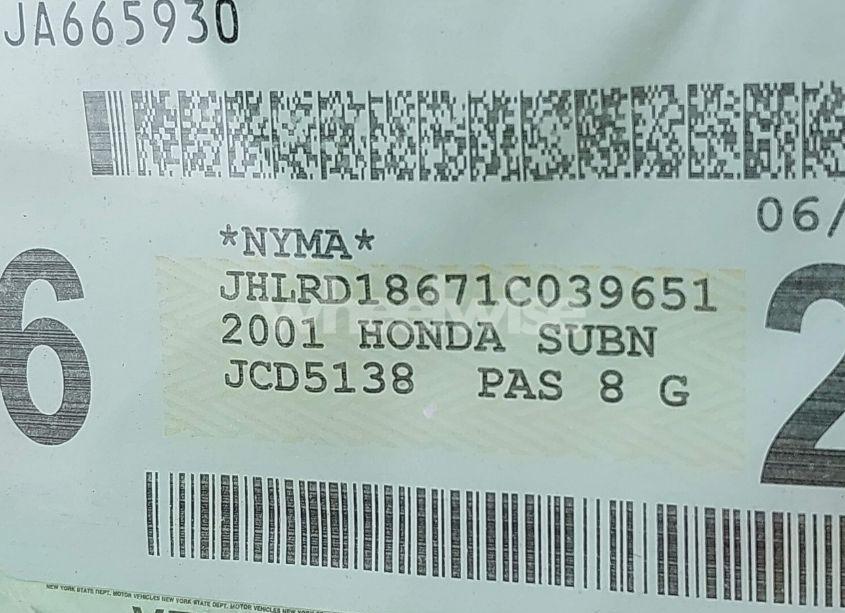 Photo 12 of 2001 Honda Cr-v EX (VIN JHLRD18671C039651)