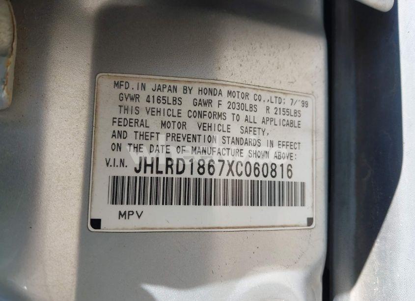 Photo 9 of 1999 Honda Cr-v EX (VIN JHLRD1867XC060816)